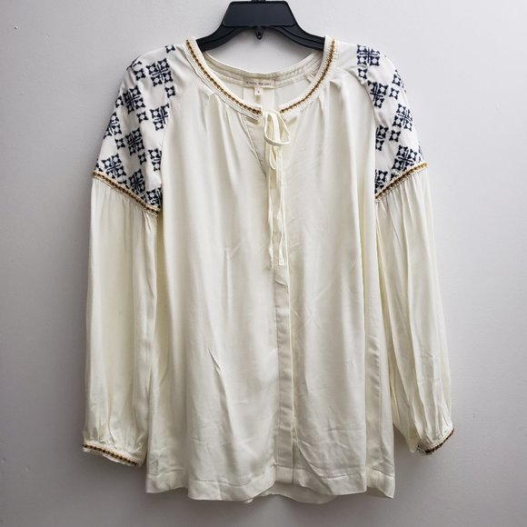 Stevie Hender Tops - Stevie Hender Peasant Top Oversize Small Ivory